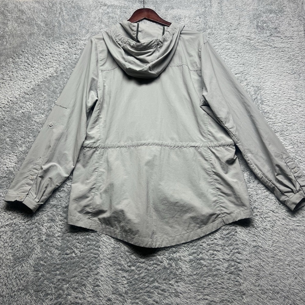 Columbia Jacket Womens XL Gray Full Zip Omni Shade Roll Tab Sleeve Lightweight - Picture 10 of 15